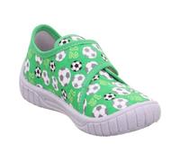 Hausschuh SUPERFIT "BILL WMS: Mittel", Mädchen, Gr. 24, grün (grün, kombiniert), Baumwolle, Schuhe Hausschuh, Klettschuh mit Klettverschluss, Größenschablone zum Download (89599408-24) grün, kombinier