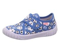 Hausschuh SUPERFIT "BILL, WMS: mittel", Mädchen, Gr. 28, blau (blau, kombiniert), Textil, Schuhe Hausschuh, Kinderschuh mit Klettverschluss, Größenschablone zum Download (64956822-28) blau, kombiniert