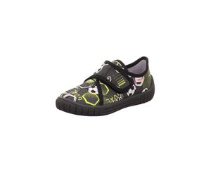 Hausschuh SUPERFIT "BILL, WMS: mittel", Mädchen, Gr. 30, schwarz (schwarz, bunt), Textil, Schuhe Hausschuh, Kinderschuh mit Klettverschluss, Größenschablone zum Download (82398352-30) schwarz, bunt
