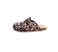 Hausschuh SUPERFIT "BIOS FLEX, WMS: mittel", Mädchen, Gr. 33, leo, beige, Textil, Basic, Schuhe Hausschuh, Clog mit verstellbarer Schnalle, Größenschablone zum Download (41633433-33) leo, beige