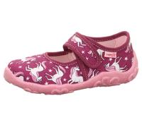 Hausschuh SUPERFIT "BONNY, WMS: mittel", Mädchen, Gr. 23, rot (bordeaux einhorn), Textil, Glitzer, Schuhe Hausschuh, Kindergartenschuh mit Einhorn-Motiv, Größenschablone zum Download (55168359-23) bor