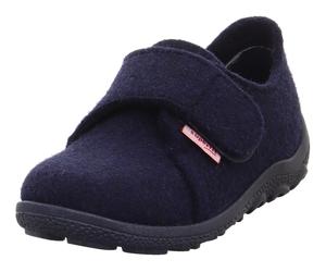 Hausschuh SUPERFIT "HAPPY OCTI, WMS: mittel", Mädchen, Gr. 27, blau (dunkelblau), Textil, Wolle, unifarben, Schuhe Hausschuh, Klettschuh mit Schurwolle, Größenschablone zum Download (28476245-27) dunk