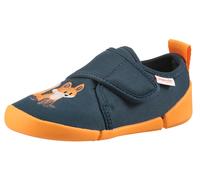 Hausschuh SUPERFIT "VENTI WMS: Weit", Jungen, Gr. 31, dunkelblau, orange fuchs, Polyester, Schuhe Hausschuh, Barfußschuh mit Klettverschluss, Größenschablone zum Download (50101857-31)