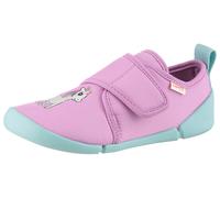 Hausschuh SUPERFIT "VENTI WMS: Weit", Mädchen, Gr. 32, lila (fliederfarben einhorn), Polyester, Schuhe Hausschuh, Barfußschuh mit Klettverschluss, Größenschablone zum Download (62003663-32) fliederfar
