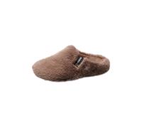 Hausschuh VERBENAS "YORK BUDAPEST", Damen, Gr. 40, dunkelbraun, Textil, unifarben, Basic, Schuhe Hausschuh, Homeslipper, Pantoffel, Wohlfühlschuh mit Logo-Schriftzug (33260368-40) dunkelbraun