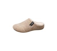 Hausschuh VERBENAS "YORK PICOS PET TONE", Damen, Gr. 42, wärmend, beige, Textil, meliert, unifarben, Basic, Schuhe Hausschuh, Pantoffel, Slipper, Wohlfühlschuh mit Logo-Schriftzug (12862662-42) beige