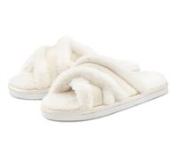 Hausschuh VIVANCE "Pantolette, Pantoffel, Mule, offener Schuh", Damen, Gr. 42, beige, Obermaterial: 100% Textilmaterial. Decksohle: 100% Textilmaterial. Futter: 100% Textilmaterial. Laufsohle: 100% Sy