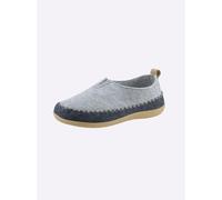 Hausschuh WALDLÄUFER, Damen, Gr. 37, blau (hellblau, marine), Textil, Basic, Schuhe Hausschuh (43552322-37) hellblau, marine