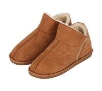 Hausschuh XQ FOOTWEAR "LADIES HOME BOOTS SUEDE", Damen, Gr. 39/40, braun (cognac), Obermaterial: 100% Polyester. Futter: 100% Polyester. Laufsohle: 100% Gummi, unifarben, Schuhe Hausschuh, mit Logoprä