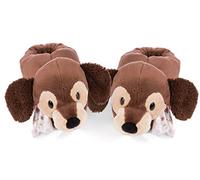 Hausschuhe Dackel Skida Größe 34-37 (M) braun - Kuscheltier Hausschuhe für Jungen und Mädchen - Tier-Schuhe mit Anti-Rutsch Sohle - Slippers