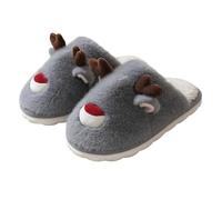 Hausschuhe Damen,Baumwoll-Schlaffüße für Frauen, Weiches Flauschiges Leichte rutschfeste Pantoffeln Frauen Weihnachten Rentier Fleece gefüttert Pantoffeln Indoor Home Use