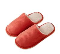 Hausschuhe Damen Rutschfest Plüsch Hüttenschuhe Damen Leicht Winter Warme | Hausschlappen Flach Filzpantoffeln Solid Pantoffeln Weiche Schlappen Rutschfeste Hauspantoffeln Unisex Slides