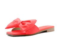 Hausschuhe Damen Schleife - Weiß Schlappen Hochzeit - Flip Flop Elegant Sexy Pantoletten Strand Slippers Boho Slides Abend Schlappen Sommer Badelatschen Mit Absatz Sandalen Party Schuhe