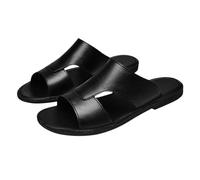 Hausschuhe Herren Leder Pantoffeln Sommer Leicht Latschen Dusch Sauna Schlappen Rutschfeste Badeschuhe Weich Sommerschuhe Comfy Breite Füße Pantolette Indoor Badesandalen Bequeme Hausschlappen