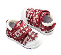 Hausschuhe Kinder Atmungsaktive Strick Mesh rutschfest Krabbelschuhe Baby Jungen Mädchen Barfussschuhe mit Klettverschluss Kindergarten Schuhe Breite Sandalen Casual Sneaker (Red, 24 Toddler)