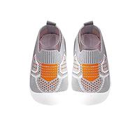 Hausschuhe Kinder Atmungsaktive Strick Mesh rutschfest Slip on Krabbelschuhe Baby Jungen Mädchen Barfussschuhe Kindergarten Schuhe Breite Weiche Sandalen Bequem Sneaker (Grey, 23 Toddler)