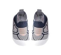 Hausschuhe Kinder Atmungsaktive Strick Mesh rutschfest Slip on Krabbelschuhe Baby Jungen Mädchen Barfussschuhe Kindergarten Schuhe Breite Weiche Sandalen Bequem Sneaker (Blue, 22 Infant)