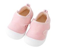 Hausschuhe Kinder Atmungsaktive Strick rutschfest Krabbelschuhe Baby Jungen Mädchen mit Klettverschluss Breite Barfussschuhe Kindergarten Schuhe Sports Sandalen Bequem Sneaker (Pink, 24 Toddler)