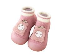 Hausschuhe Kinder Atmungsaktive Strick rutschfest Slip on Krabbelschuhe Baby Jungen Mädchen Indoor Barfussschuhe Crawling Bodensocken Breite Weiche Sandalen Bequem Sneaker (Pink, 20 Infant)