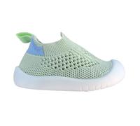 Hausschuhe Kinder rutschfest Atmungsaktive Strick Mesh Krabbelschuhe Baby Jungen Mädchen Crawling Barfussschuhe Breite Sandalen Bequem Lauflernschuhe Kindergarten Sneaker (Green, 20 Infant)
