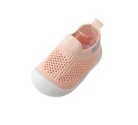 Hausschuhe Kinder rutschfest Atmungsaktive Strick Mesh Krabbelschuhe Baby Jungen Mädchen Crawling Barfussschuhe Breite Sandalen Bequem Lauflernschuhe Kindergarten Sneaker (Pink, 20 Infant)