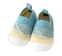 Hausschuhe Kinder Rutschfest Atmungsaktive Strick Mesh Krabbelschuhe Baby Jungen Mädchen Indoor Crawling Barfussschuhe Kindergarten Bodensocken Breite Sandalen Bequem Sneaker (Green, 21 Infant)