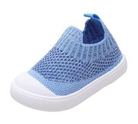 Hausschuhe Kinder rutschfest Atmungsaktive Strick Mesh Krabbelschuhe Baby Jungen Mädchen Indoor Crawling Breite Sandalen Kindergarten Barfussschuhe Bodensocken Bequem Sneaker (Blue, 21 Infant)