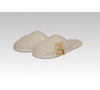 Hausschuhe Pantoffel Wolle ecru