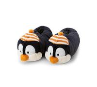 Hausschuhe Pinguin Peppi 36-39 (M) - schwarz - Warme Kuscheltier Hausschuhe aus Plüsch für Kinder und Erwachsene, Tier-Schuhe mit Anti-Rutsch Sohle, Slippers