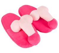 Hausschuhe „Plüschpenis“, passend von Gr. 37 bis 40 rosa Polyester, Polypropylene