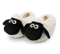 Hausschuhe Shaun das Schaf 40-43 (L) - weiß - Warme Kuscheltier Hausschuhe aus Plüsch für Kinder und Erwachsene, Tier-Schuhe mit Anti-Rutsch Sohle, Slippers