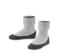 Haussocken FALKE "Cosyshoe Teens", Kinder, Gr. 31-32, grau (3400, light grau), Obermaterial: 90% Schurwolle, 10% Polyamid, unifarben, Socken, für Teens, mit Umschlagbündchen, aus Merinowolle, atmungsa