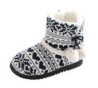 Hausstiefel Damen Plüsch Gefüttert Winter Hüttenschuhe Memory Foam Pom Pom Winter Kunstpelz Plüsch Gemütlich Anti Rutsch Indoor Outdoor Hausschuhe Gummisohle rutschfest Puschen