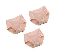 (Hautfarbe, XL) 3 Stück Damen Slips Ersatz Spitze gestrickte Dessous Unterwäsche