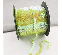 Hava Kolari Paillettenband Pailletten Glänzendes Handwerk Ordnungsrolle Hochzeit Dekorationen DIY Kleidung und Schmuck 90m*6mm (Frucht Grün)