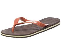 Havaianas Unisex Brasil Logo Flip Flops, Dark Brown Ceramic, 35/36 EU