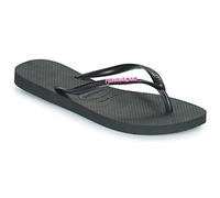 Havaianas Damen Slim Logo Metallic Flip Flops, schwarz/pink, 33/34 EU