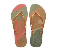 Havaianas Jungen Mädchen Slim Palette Glow Flipflop, Sandgrau/Golden, 23/24 EU