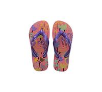 Havaianas - Kids Flores, bequeme, langlebige und witzige Flip-Flops, Sohle mit Blumenmuster, Metallic-Riemen und rutschfeste Sohle, Mädchen