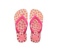 Havaianas - Kids Flores, bequeme, langlebige und witzige Flip-Flops, Sohle mit Blumenmuster, Metallic-Riemen und rutschfeste Sohle, Mädchen
