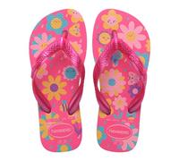 Havaianas - Kids Flores, Bequeme, Strapazierfähige und Verspielte Flip-Flops, Sohle mit Blumenmuster, Metallische Riemen und Rutschfeste Sohle, Mädchen