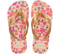 Havaianas - Kids Flores, Bequeme, Strapazierfähige und Verspielte Flip-Flops, Sohle mit Blumenmuster, Metallische Riemen und Rutschfeste Sohle, Mädchen