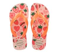 Havaianas - Kids Flores, Bequeme, Strapazierfähige und Verspielte Flip-Flops, Sohle mit Blumenmuster, Metallische Riemen und Rutschfeste Sohle, Mädchen