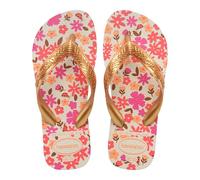 Havaianas - Kids Flores, Bequeme, Strapazierfähige und Verspielte Flip-Flops, Sohle mit Blumenmuster, Metallische Riemen und Rutschfeste Sohle, Mädchen