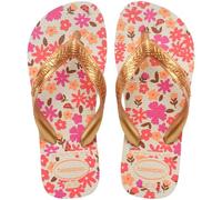 Havaianas - Kids Flores, Bequeme, Strapazierfähige und Verspielte Flip-Flops, Sohle mit Blumenmuster, Metallische Riemen und Rutschfeste Sohle, Mädchen