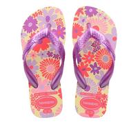 Havaianas - Kids Flores, bequeme, langlebige und witzige Flip-Flops, Sohle mit Blumenmuster, Metallic-Riemen und rutschfeste Sohle, Mädchen