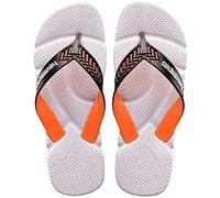 Havaianas Men's Power 2 Flip-Flop, White Begonia Orange, 35/36 EU