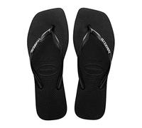 Havaianas Slim Square Logo Metallic Flip-flops Für Damen In Schwarz 4148257-blacksilver Schwarz 38;37