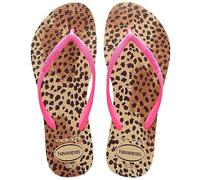 Havaianas Slim Animals (Mini Me), Flip Flop Girls, Sand Grey Pink, 8/9 UK Child