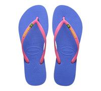 Havaianas - Slim Brasil Logo, Bequeme, langlebige und leichte Badelatschen, Hommage an Brasilien, Riemen und Außensohle mit Brasilien-Flagge, für Damen